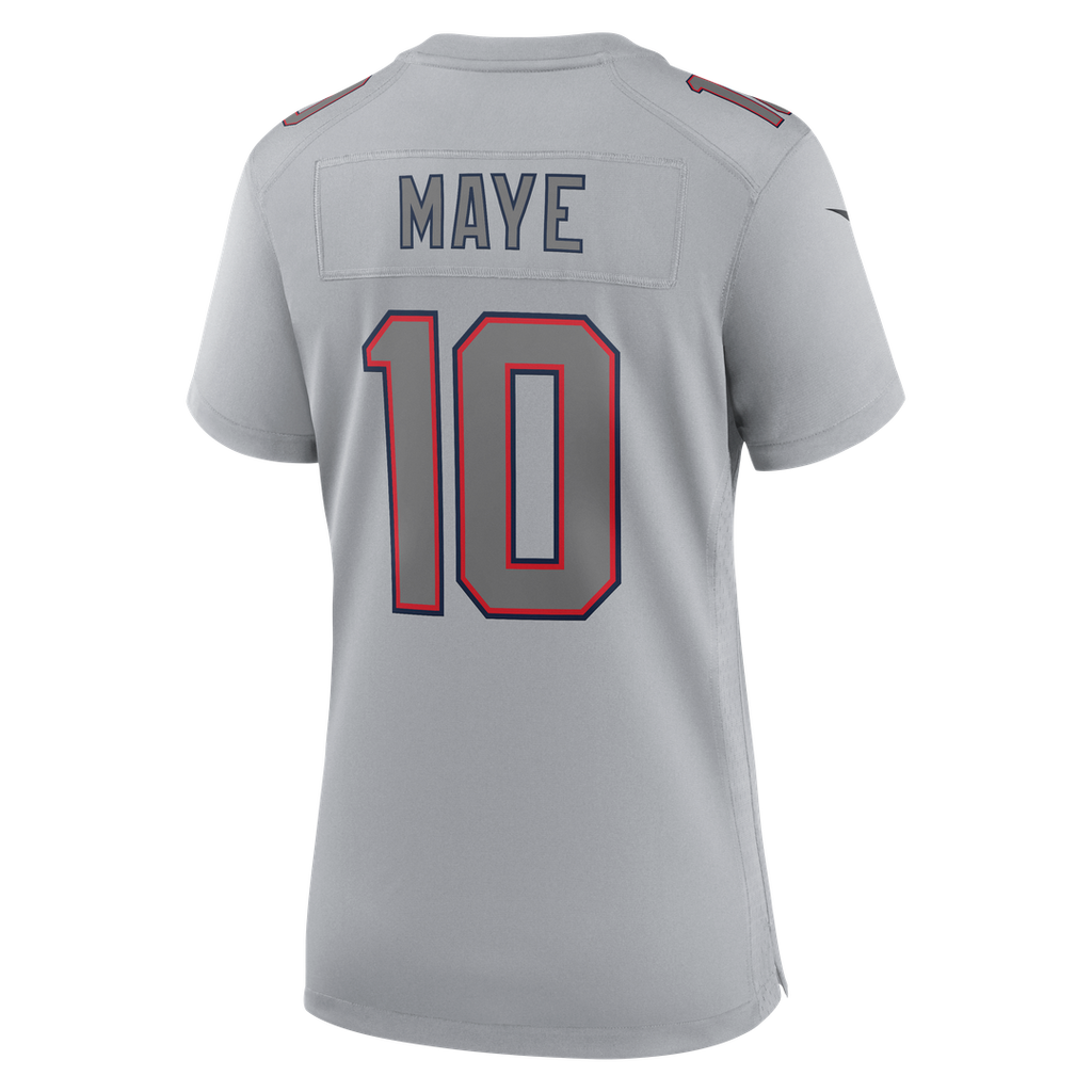 Drake Maye New England Patriots Women's Championship Patch Atmosphere Fashion Jersey - Silver