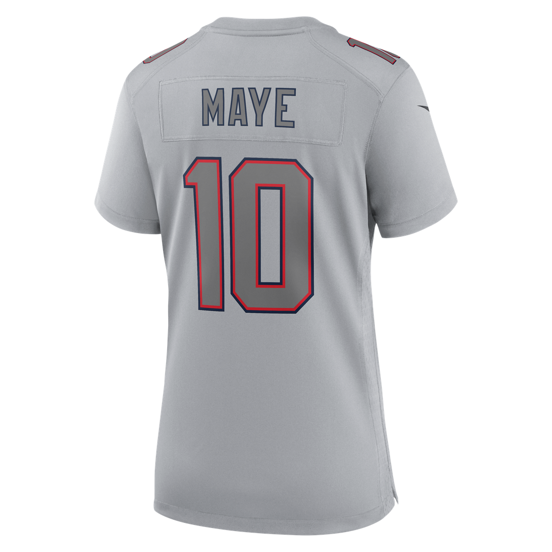Drake Maye New England Patriots Women's Championship Patch Atmosphere Fashion Jersey - Silver