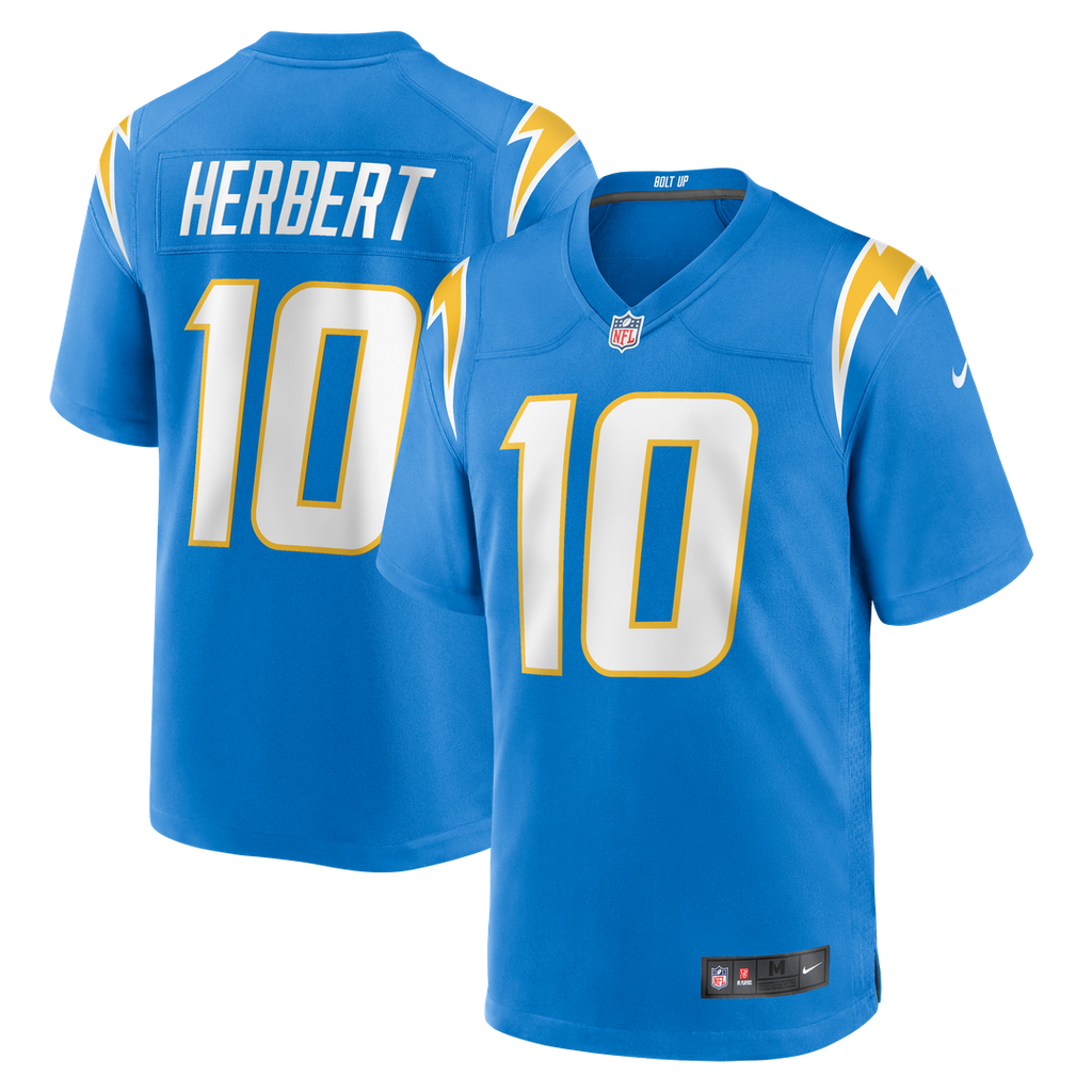 Justin Herbert Los Angeles Chargers Alternate Charger Power Jersey - Gold