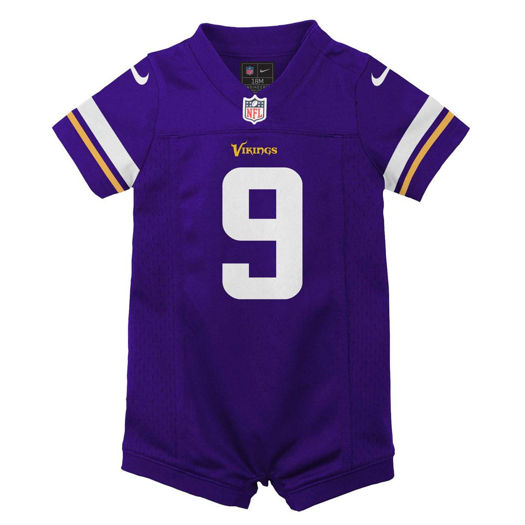 J.J. McCarthy Minnesota Vikings Newborn Romper Jersey - Purple