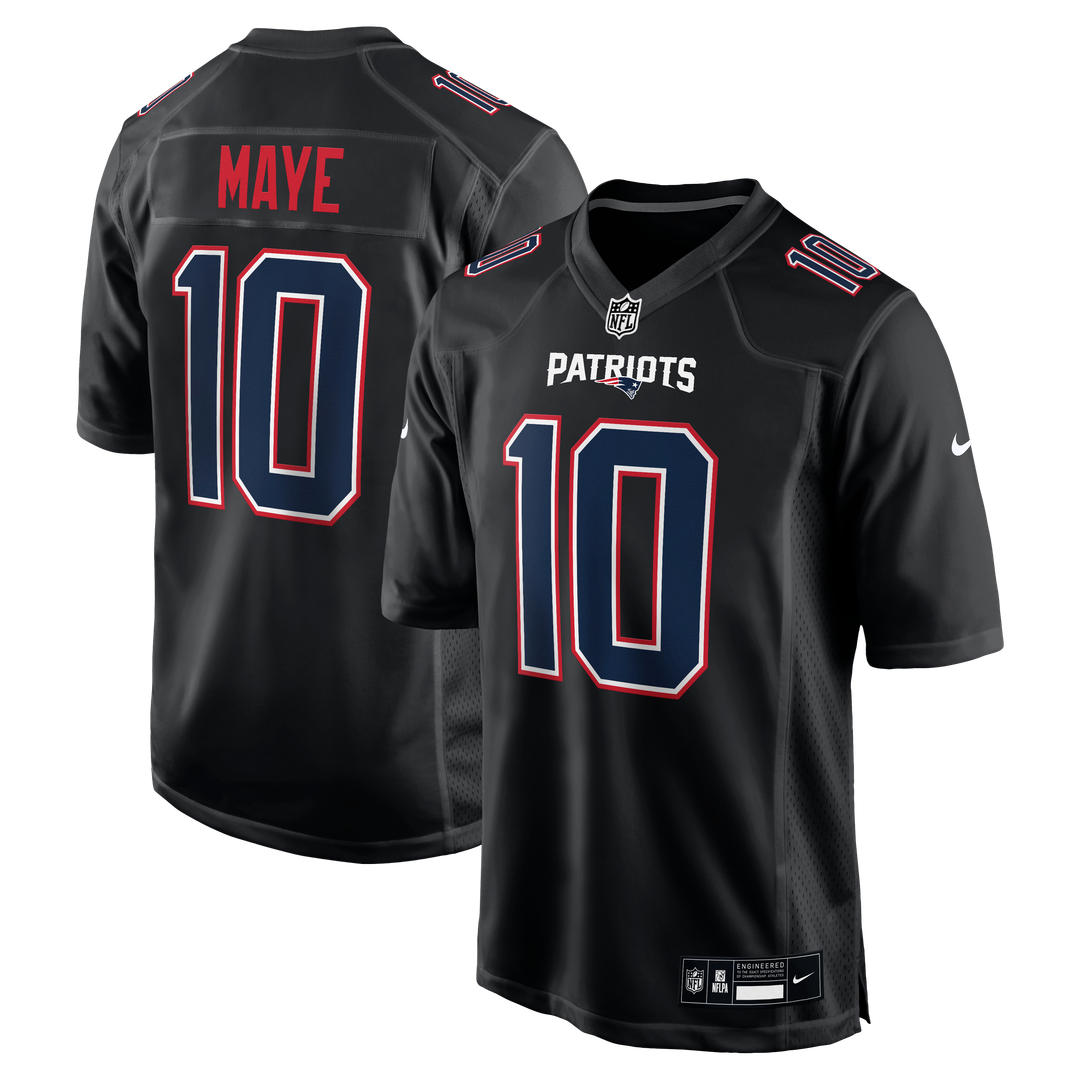 Drake Maye New England Patriots Jersey - Carbon Black