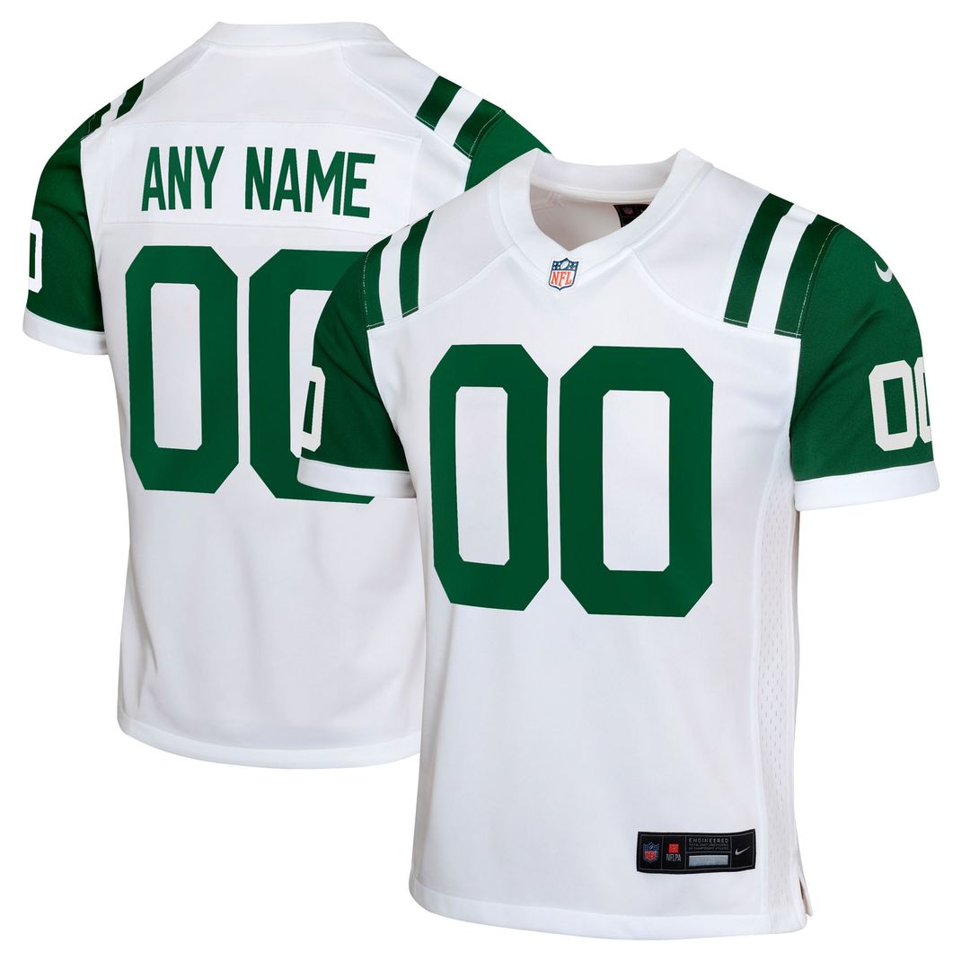 New York Jets Youth Classic Alternate Custom Jersey - White