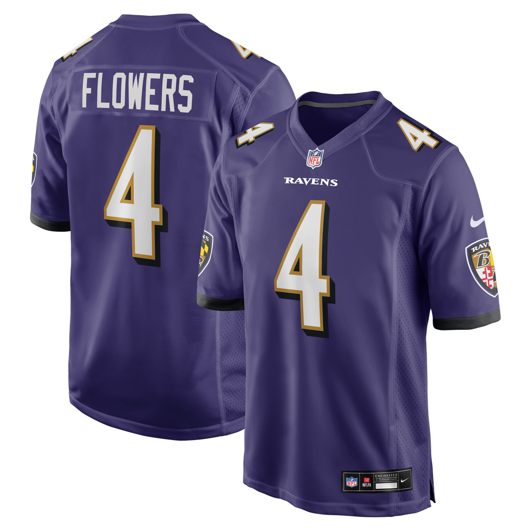 Zay Flowers Baltimore Ravens Jersey - Purple