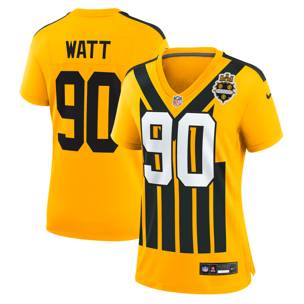 T.J. Watt Pittsburgh Steelers Women's Alternate 1933 Throwback Jersey - Gold