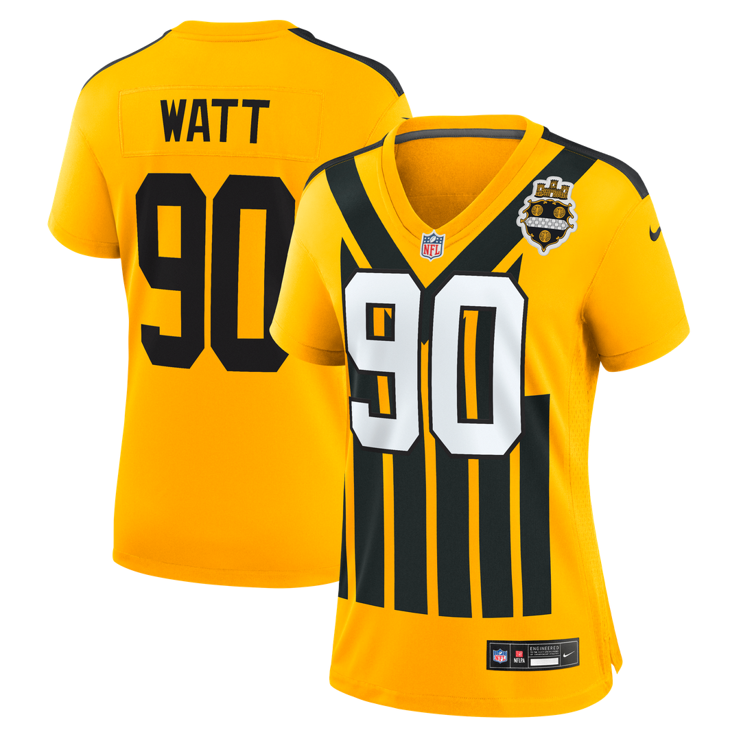 T.J. Watt Pittsburgh Steelers Women's Alternate 1933 Throwback Jersey - Gold