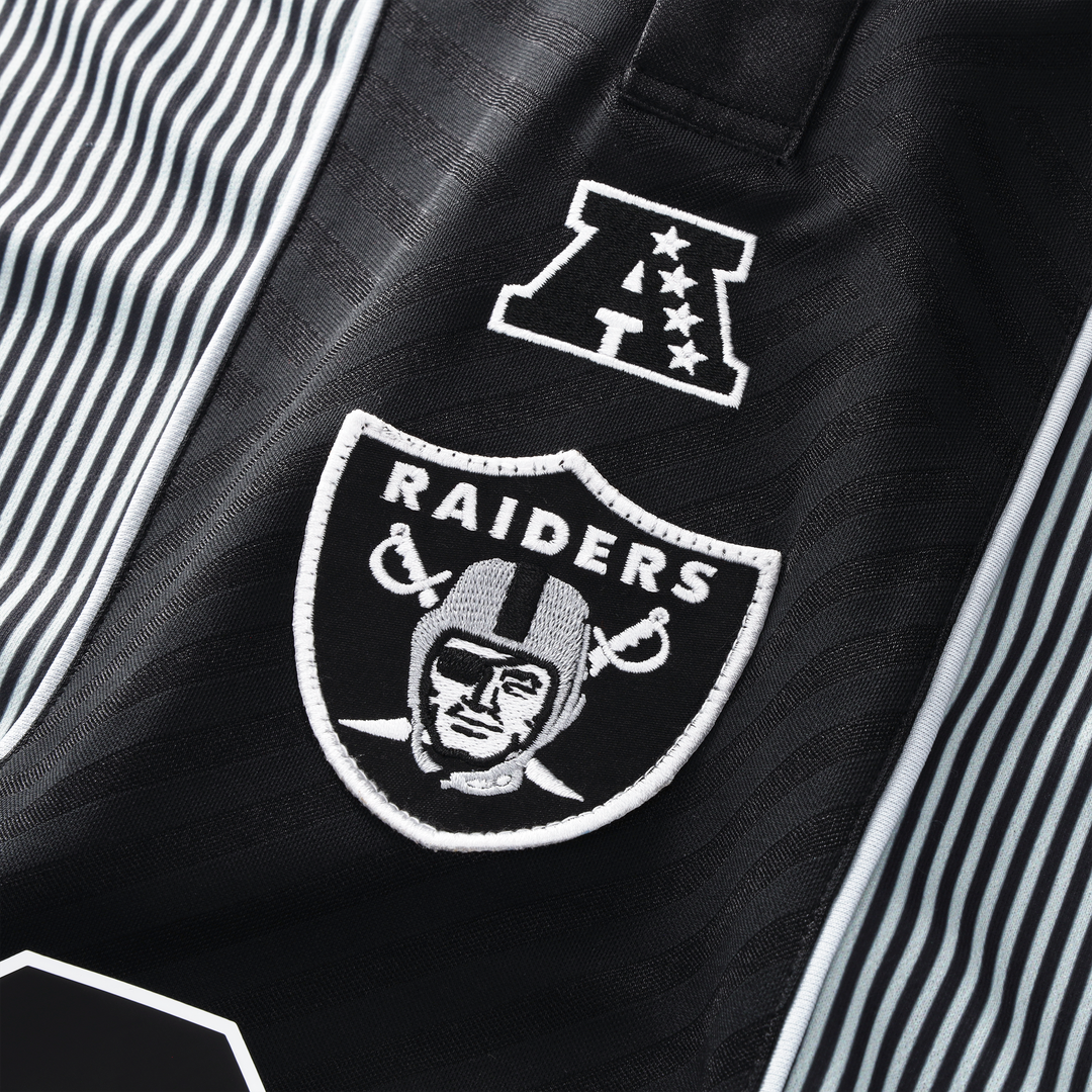 Las Vegas Raiders Youth Football x Football Collared Fan Top - Silver/Black