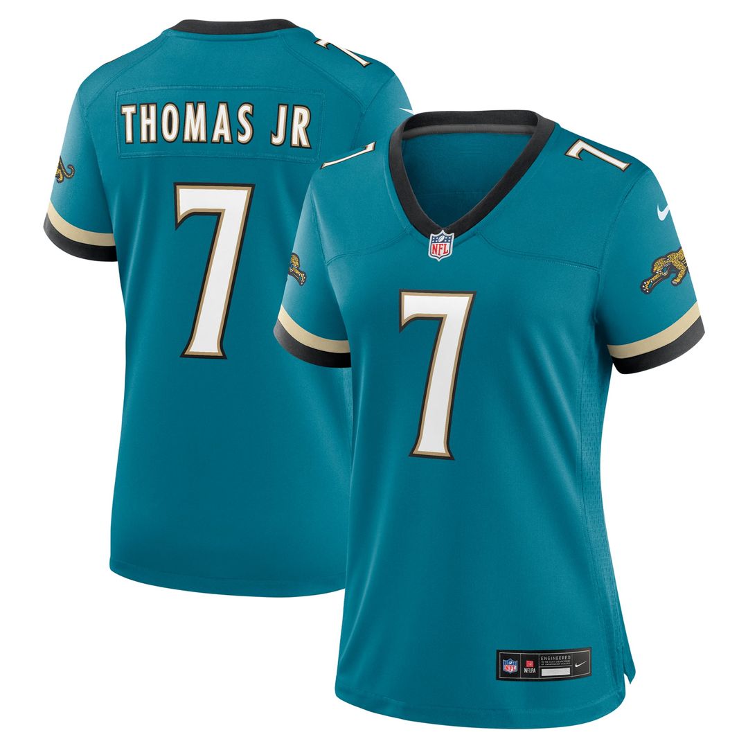 Brian Thomas Jr. Jacksonville Jaguars Women's Prowler Throwback Jersey - Teal