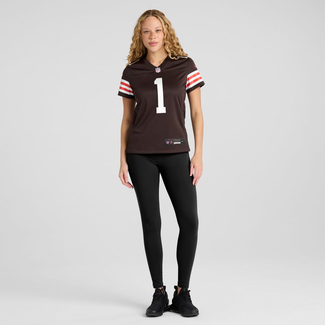 Number 1 Mom Cleveland Browns Women's Jersey - Brown