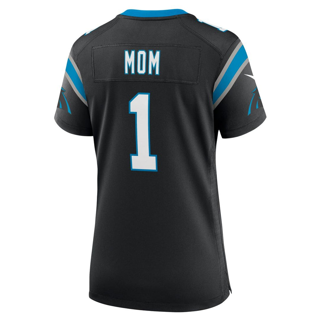 Number 1 Mom Carolina Panthers Women's Jersey - Black