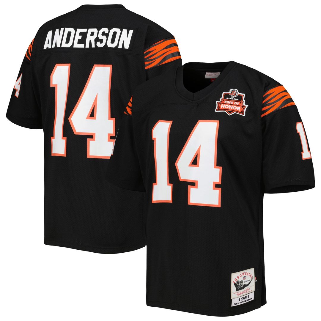 Ken Anderson Cincinnati Bengals 1981 Authentic Throwback Retired Player Jersey - Black